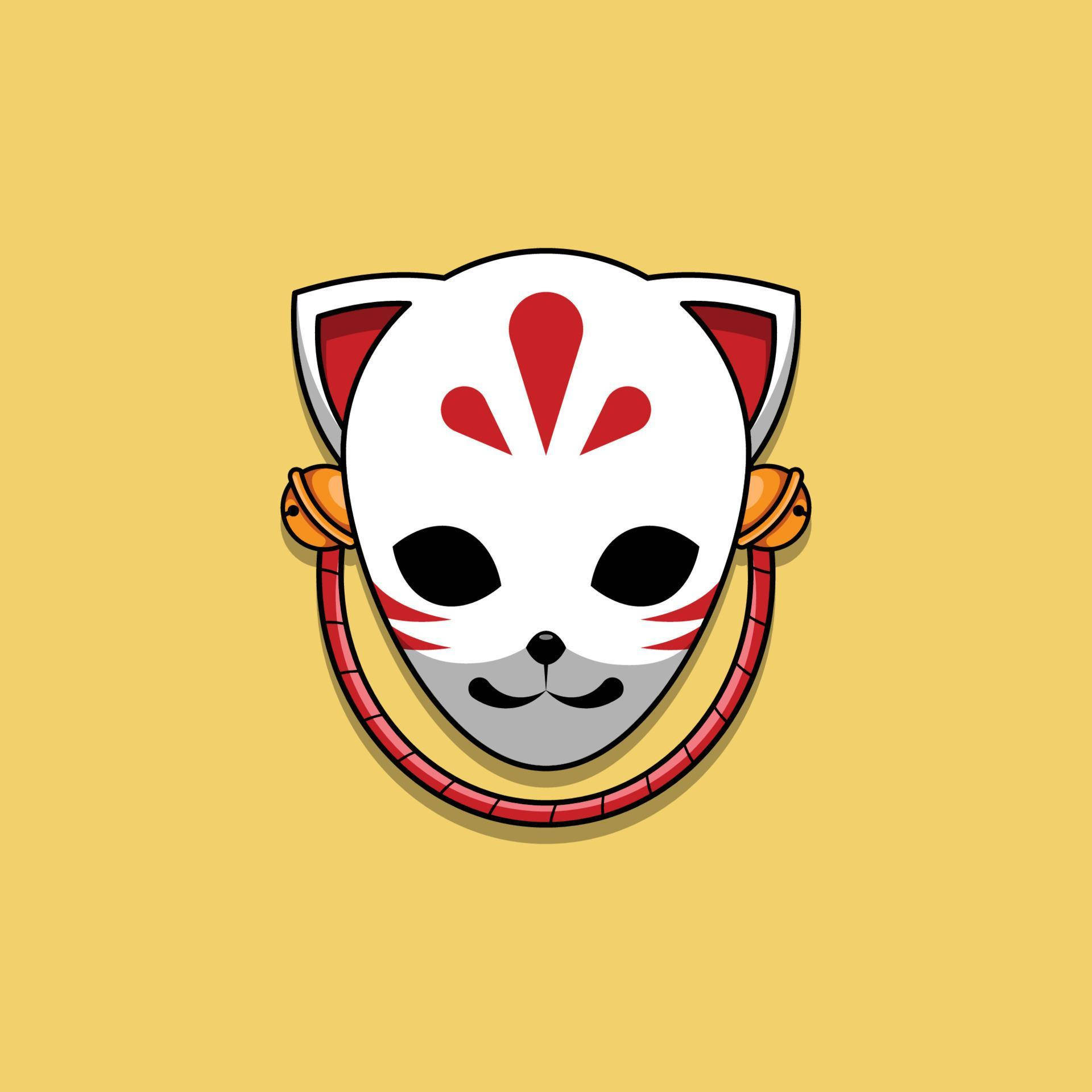 Vector Art ng Maskara ng Demon Slayer Wallpaper
