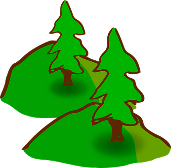 Vector ng Pine Treeson Hills Wallpaper