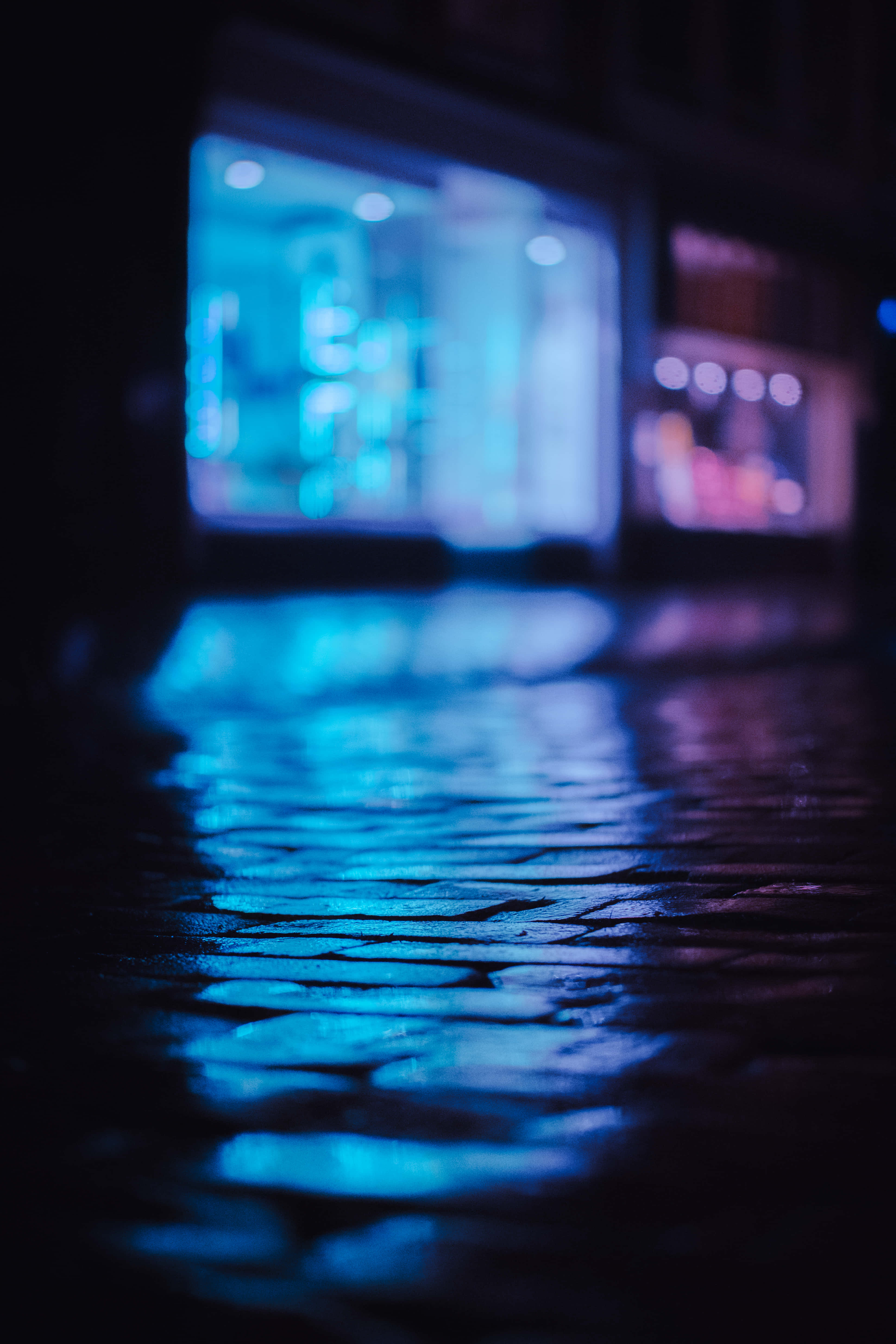 Vibrant Neon Blue Background Wallpaper
