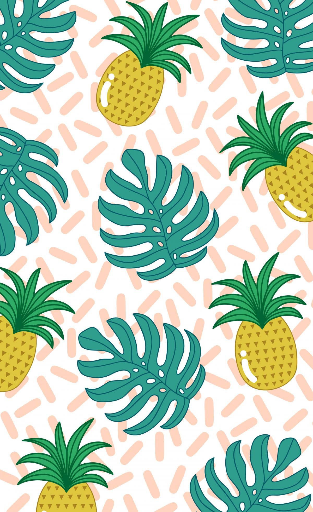 Masiglang tag-init na biswal kasama ang nakakapreskeng pinya. Wallpaper
