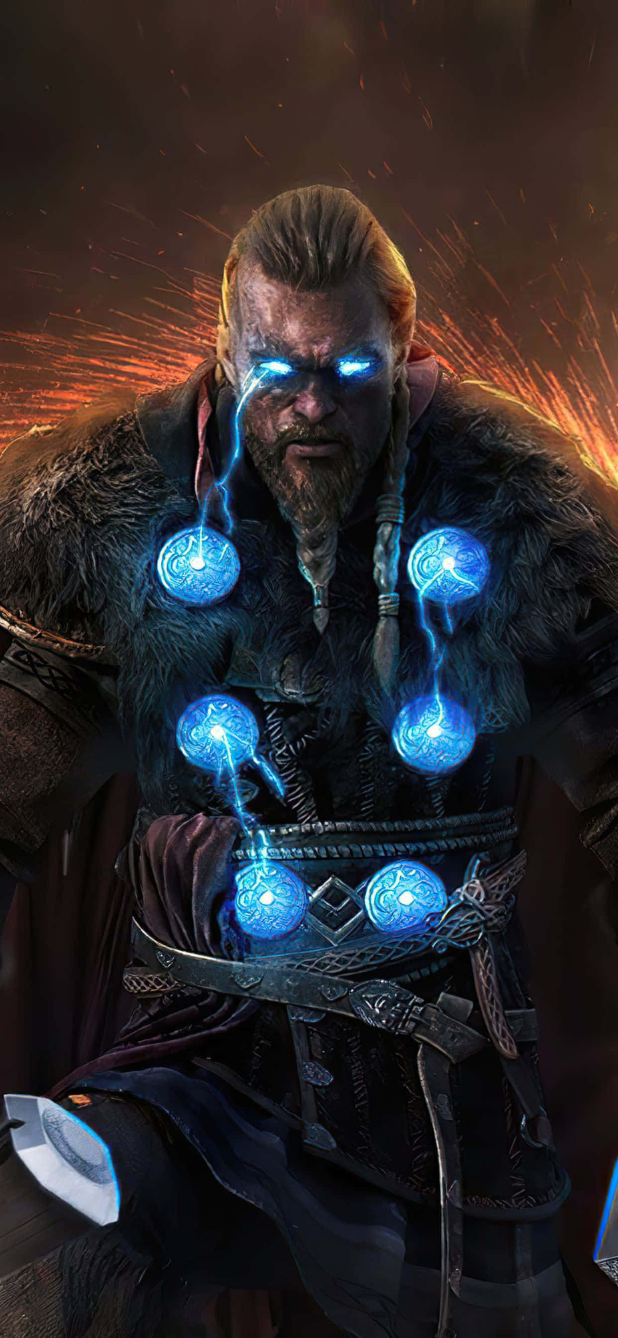 Viking Eivor Artwork iPhone Xs Max Assassin's Creed Valhalla Background Wallpaper