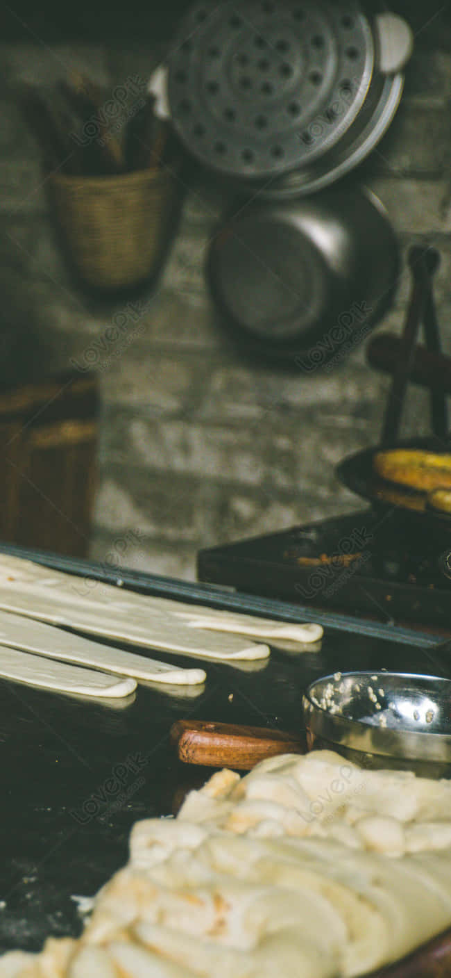 Vintage Effect Android Kitchen Background Wallpaper