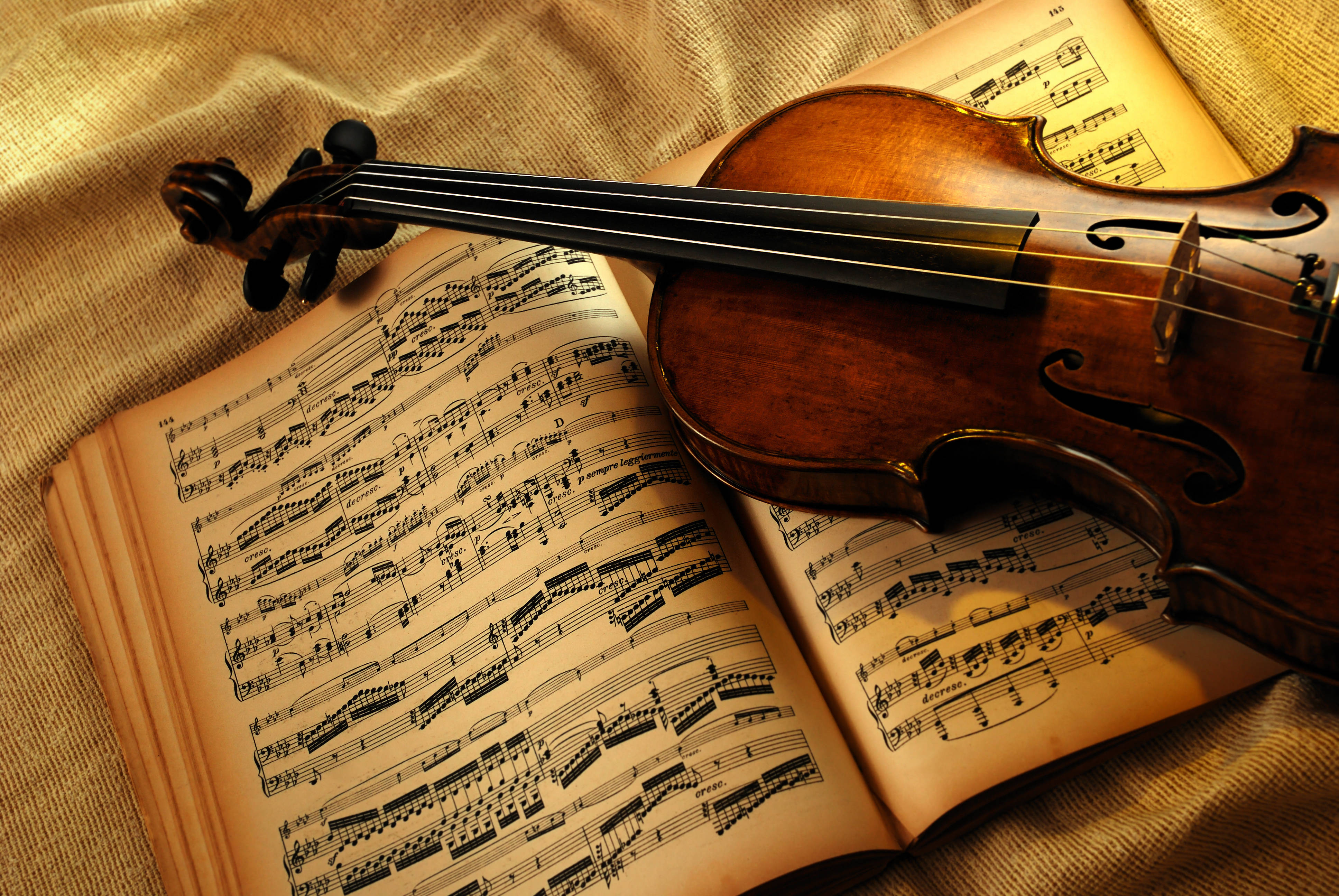 Violin sa Musika 4K Wallpaper