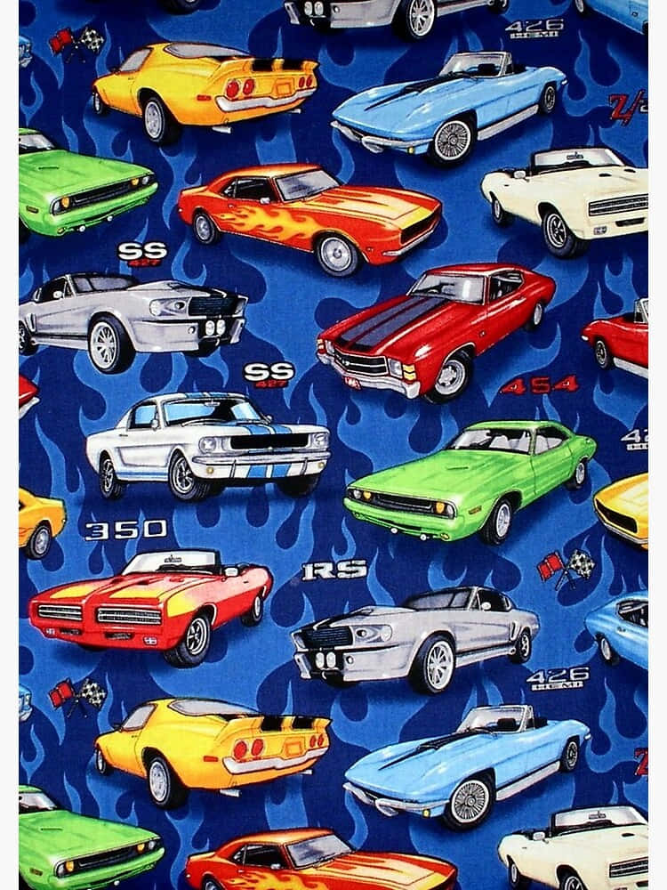 Walang-Tahing na Pattern ng Kotse na Wallpaper