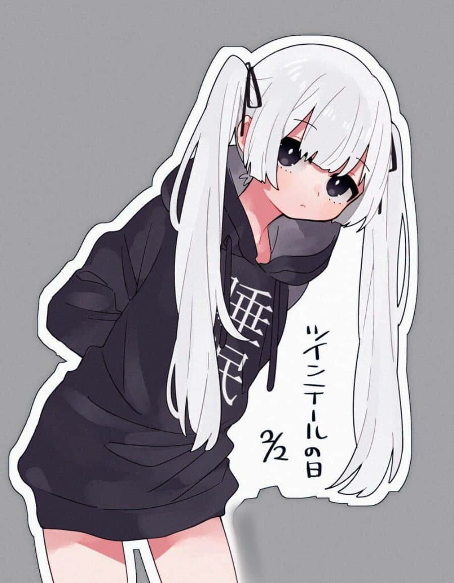 Walang tatalo sa yakap-yakap sa loob ng maaliwalas na Anime Girl Hoodie na ito Wallpaper