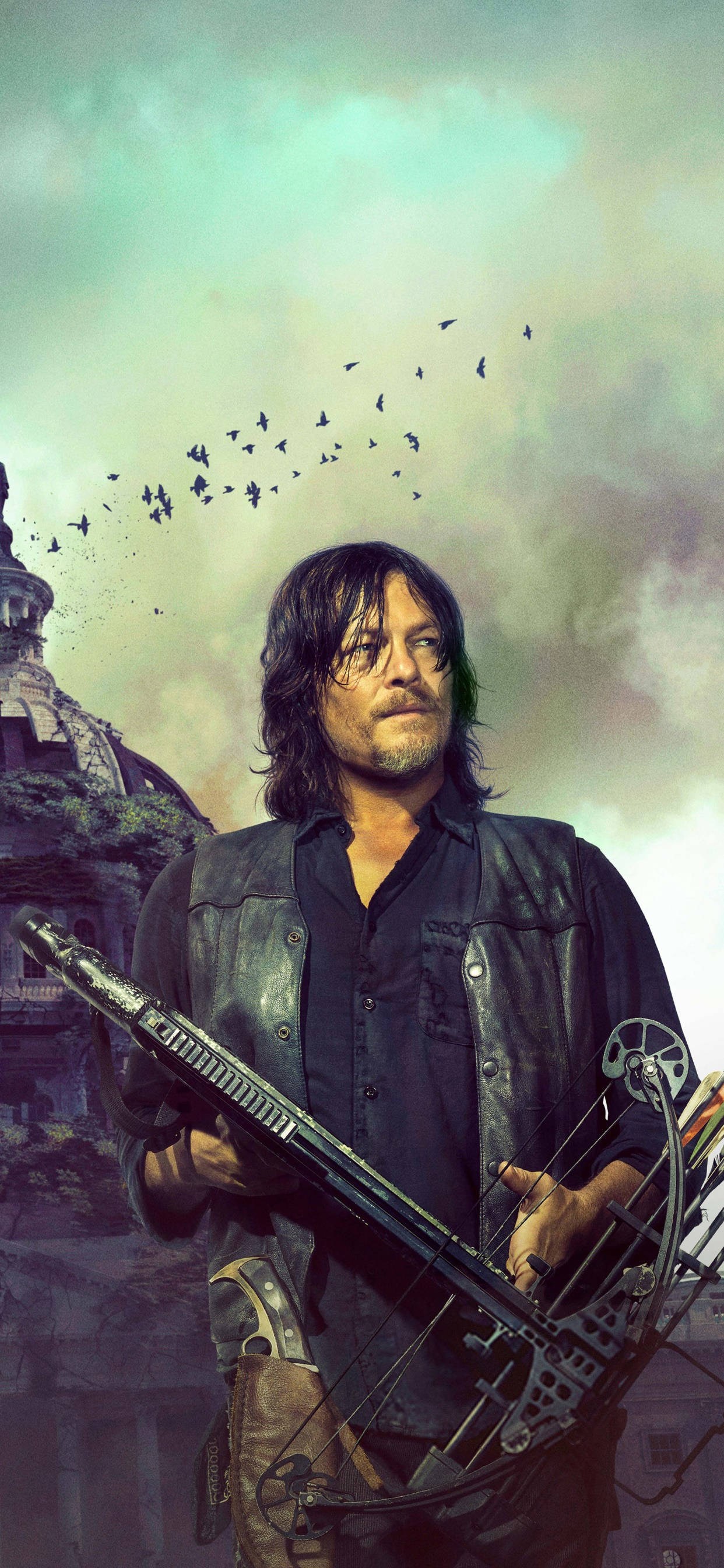 Walking Dead Daryl Na May Usok Wallpaper