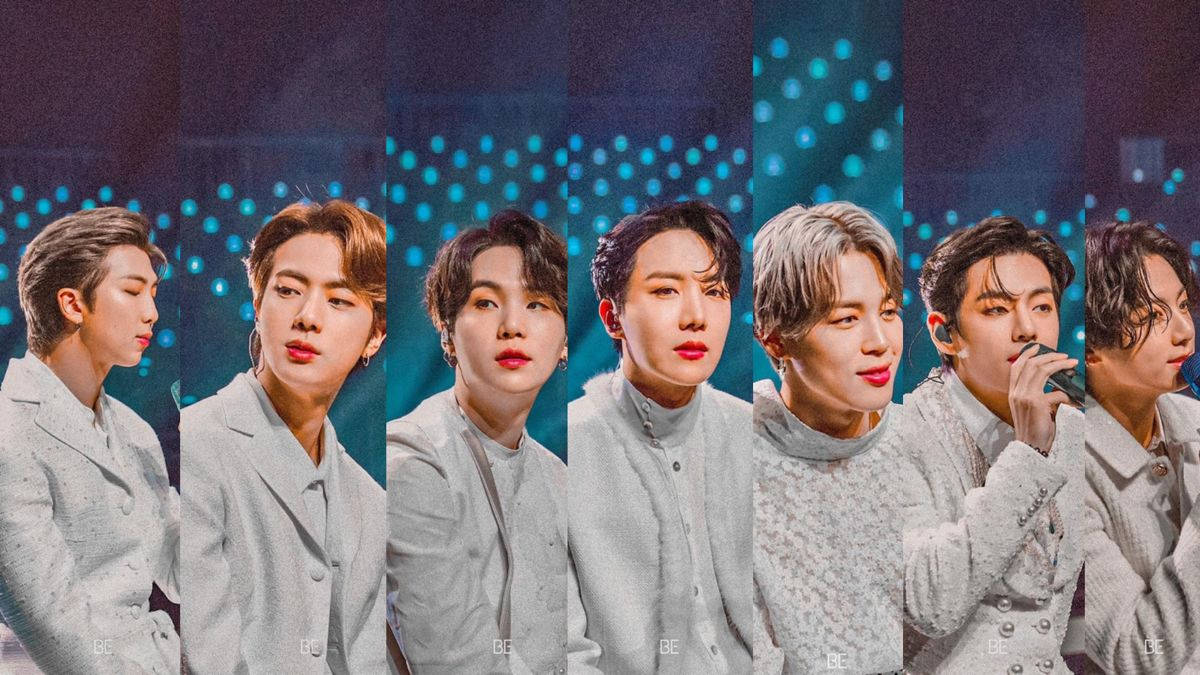 Wallpaper ng Desktop na Split-Screen ng BTS Wallpaper