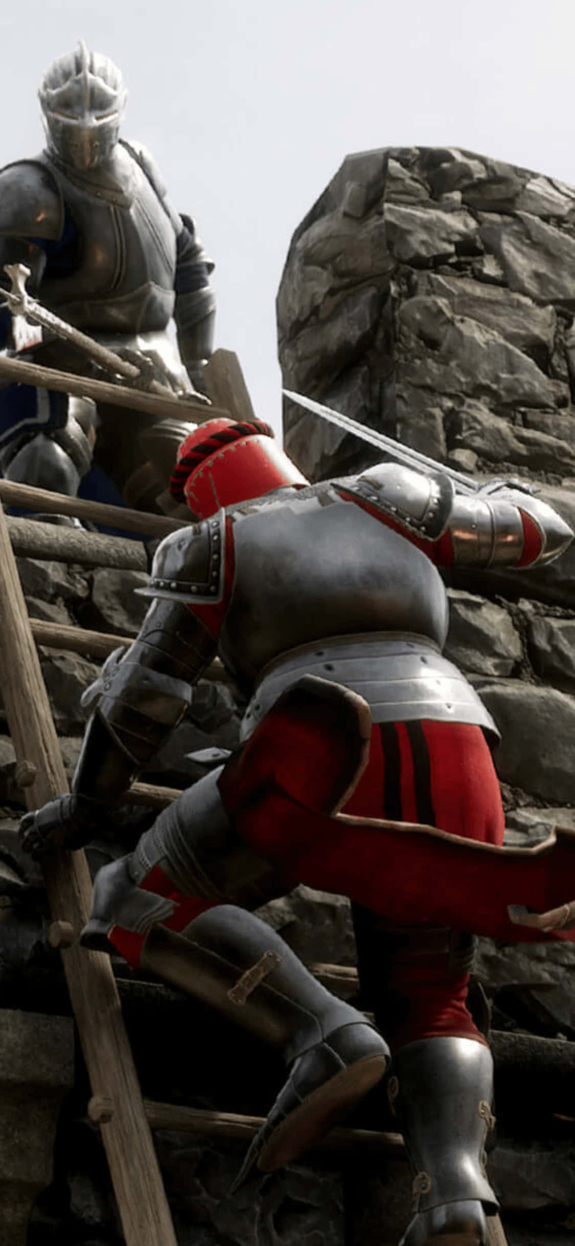Warrior Climbing The Wall iPhone Xs Mordhau Background Wallpaper