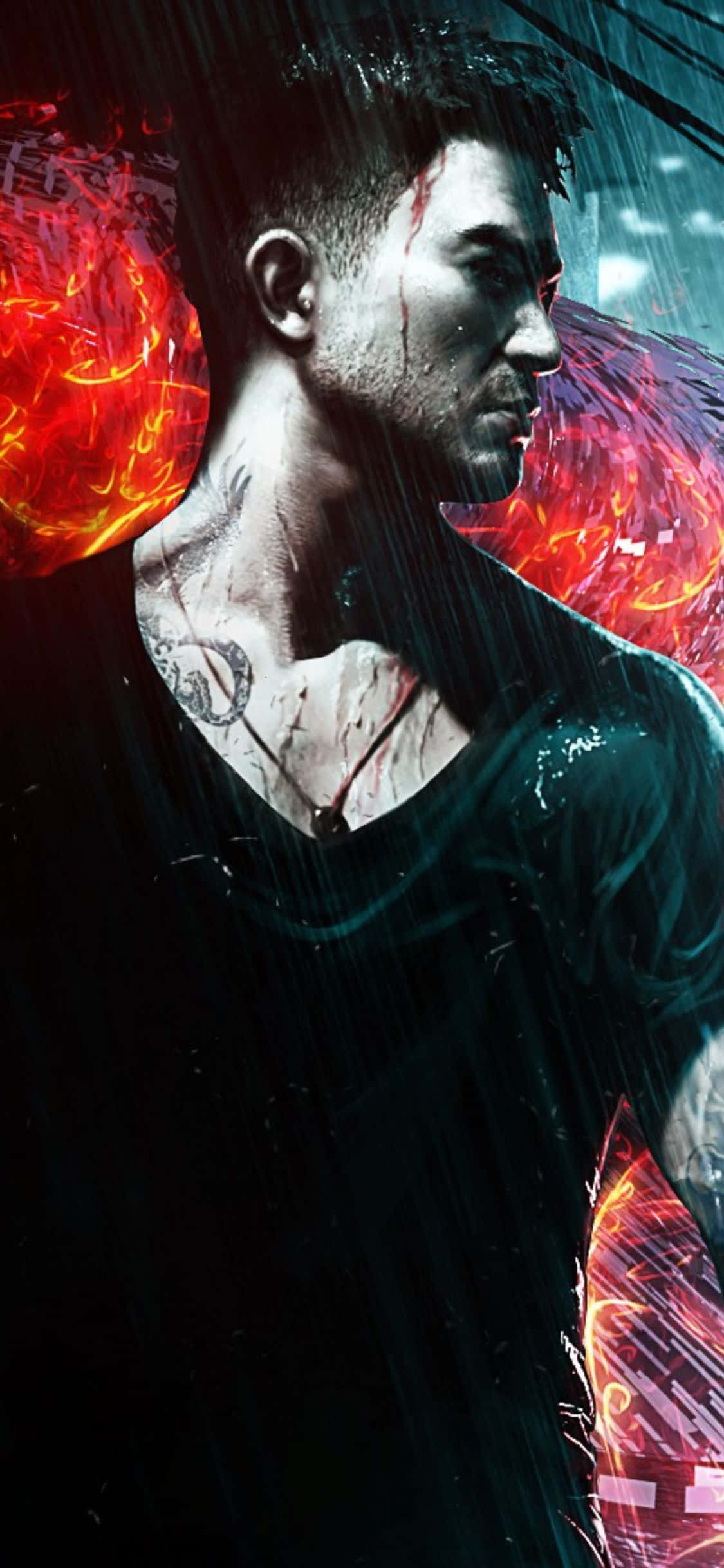 Wei sa Ulan na Background ng iPhone Xs mula sa Sleeping Dogs Wallpaper