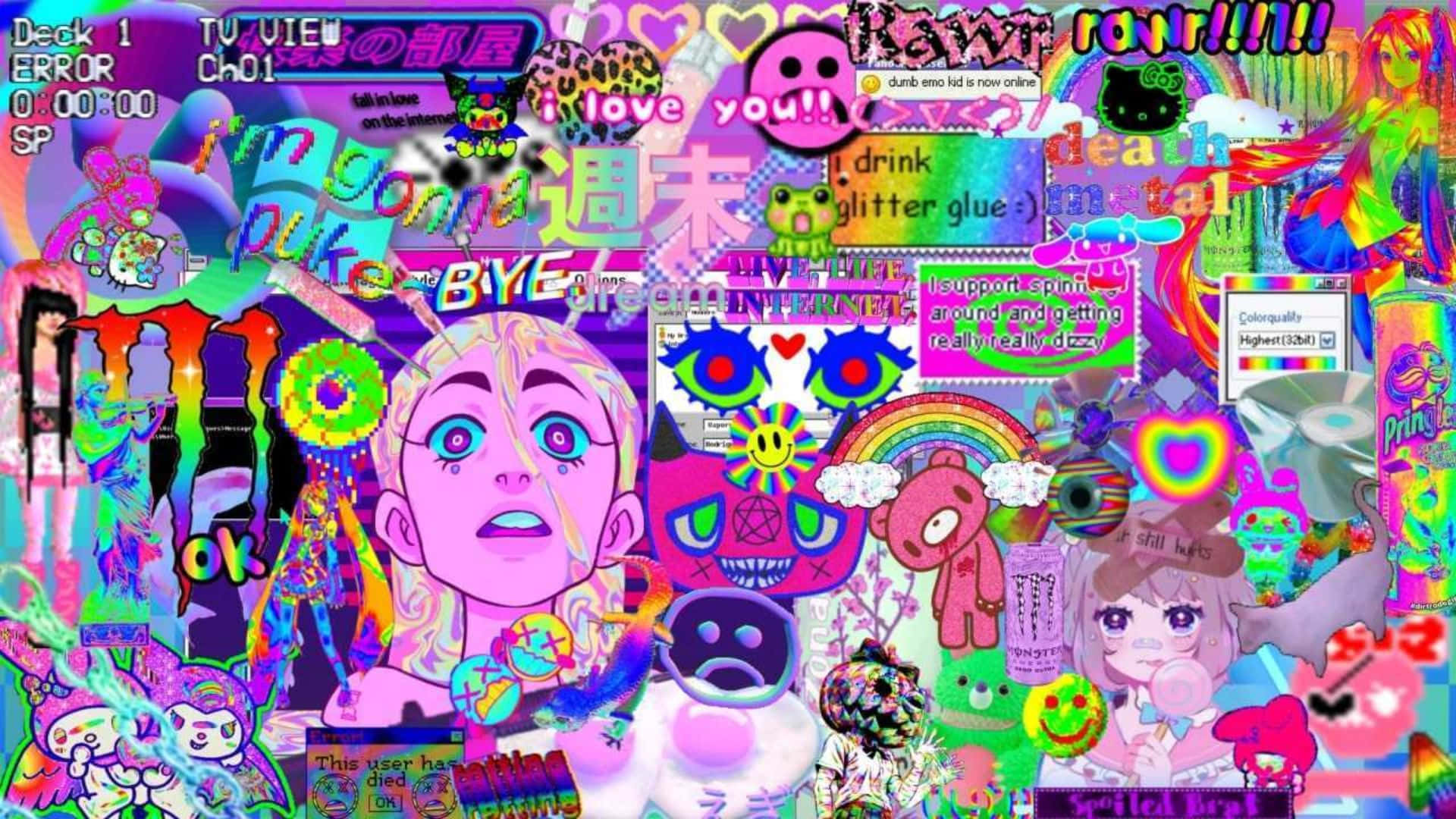 Weirdcore Pfp ng mga Slogan at Logo Wallpaper