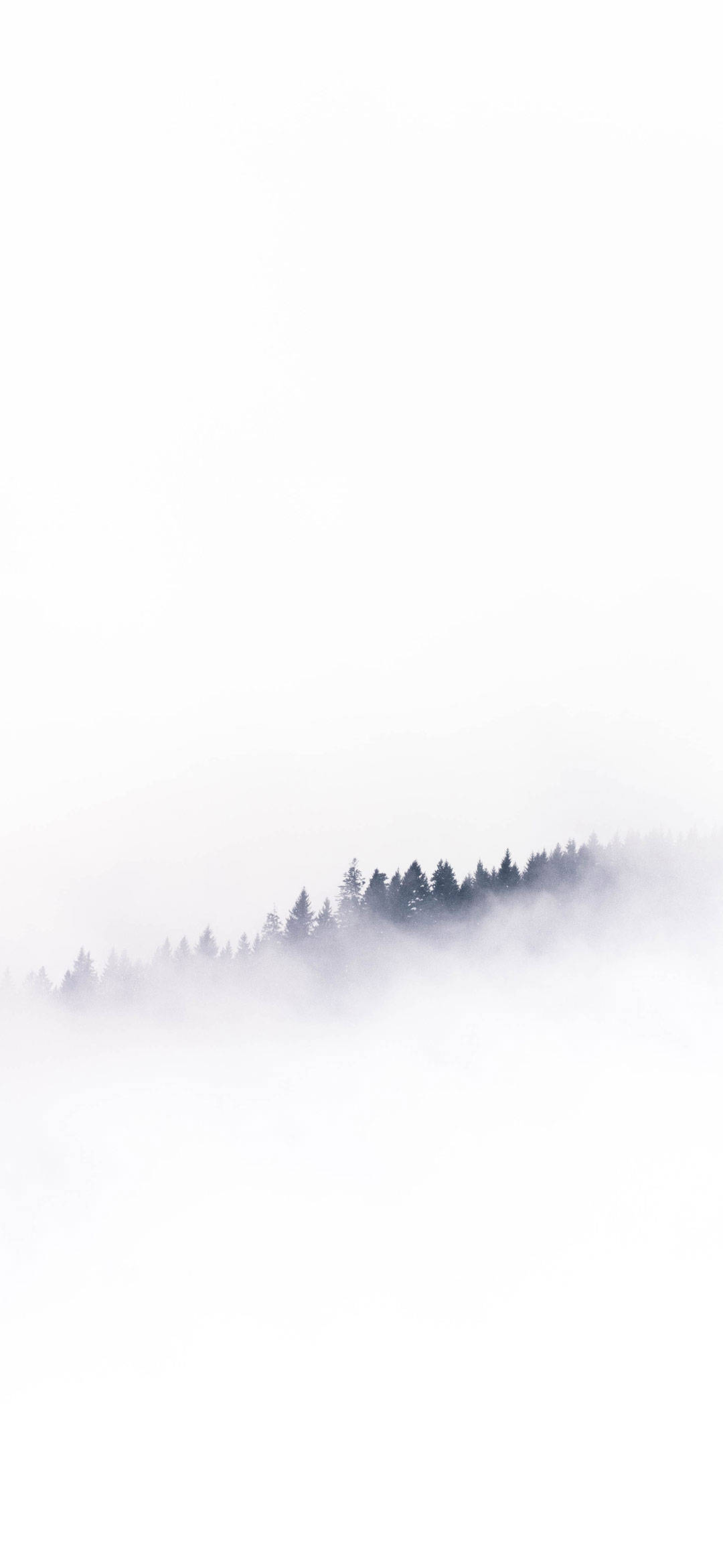 White Clouds On Mountain Trees iPhone Wallpaper