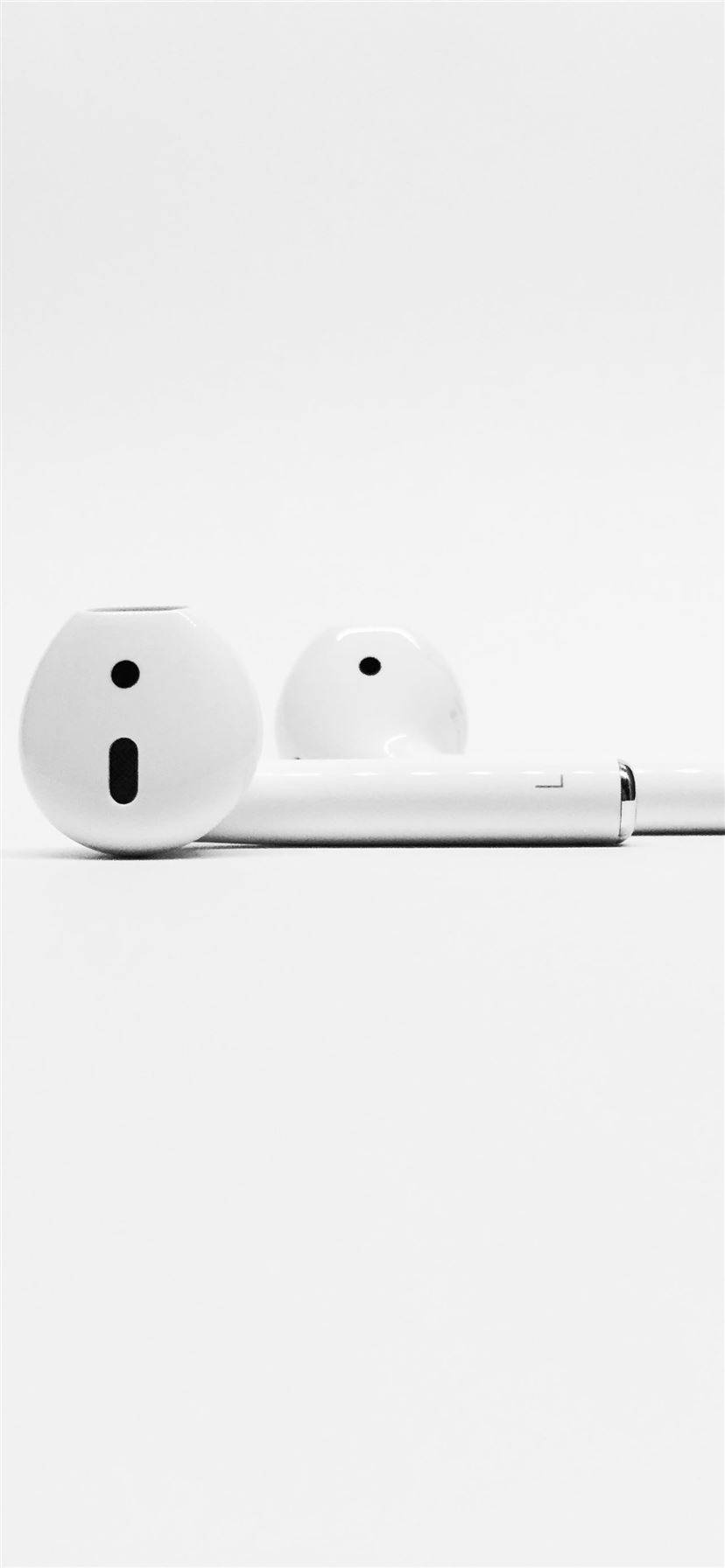 White iPhone AirPods Wallpaper