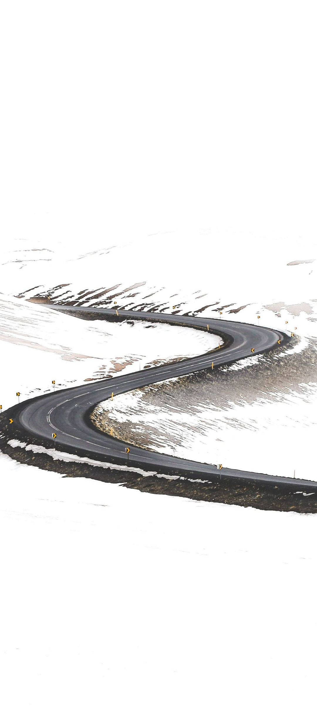 White Snow S Road iPhone Wallpaper