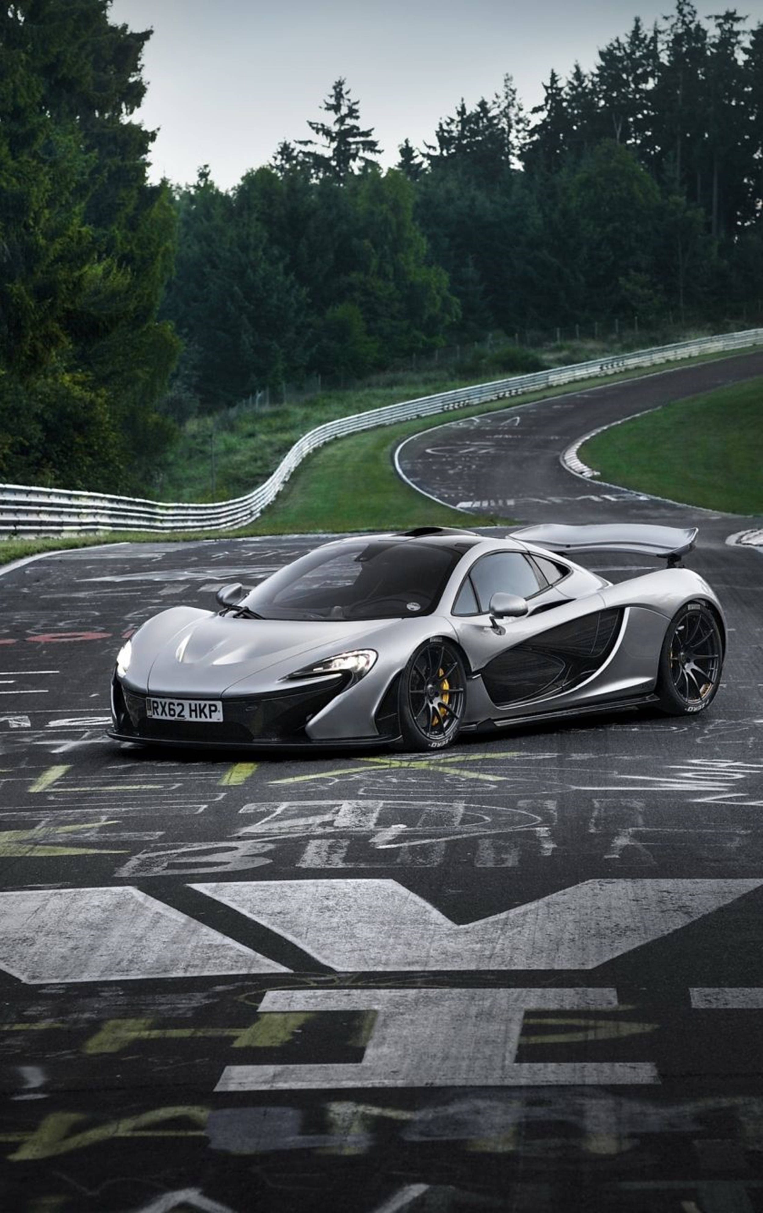 White Sportscar Drifting Course McLaren iPhone Wallpaper