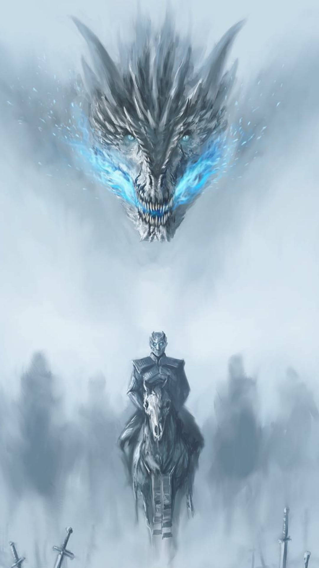 White Walker Dragon Para sa iPhone Screens Wallpaper