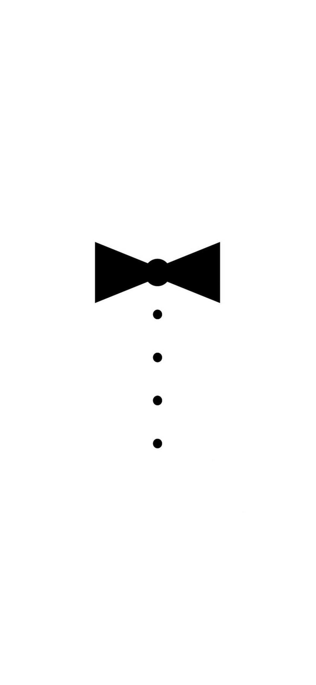 White With Black Bow Tie iPhone Wallpaper