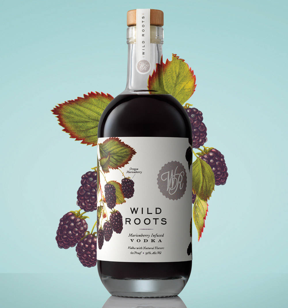 Wild Roots Marionberry Infused Vodka with Fresh Berries Wallpaper