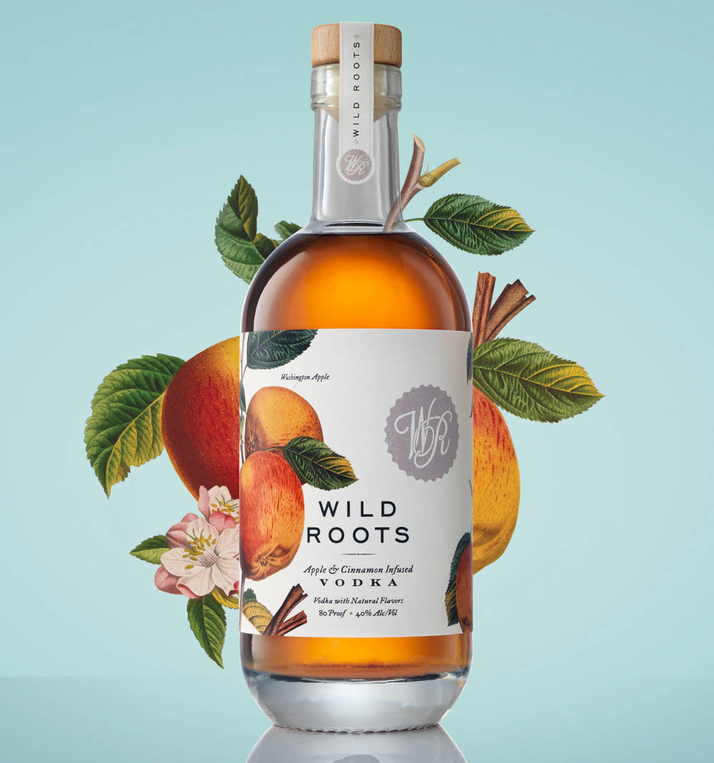 Wild Roots Raspberry Infused Vodka na May Asul na Background Wallpaper
