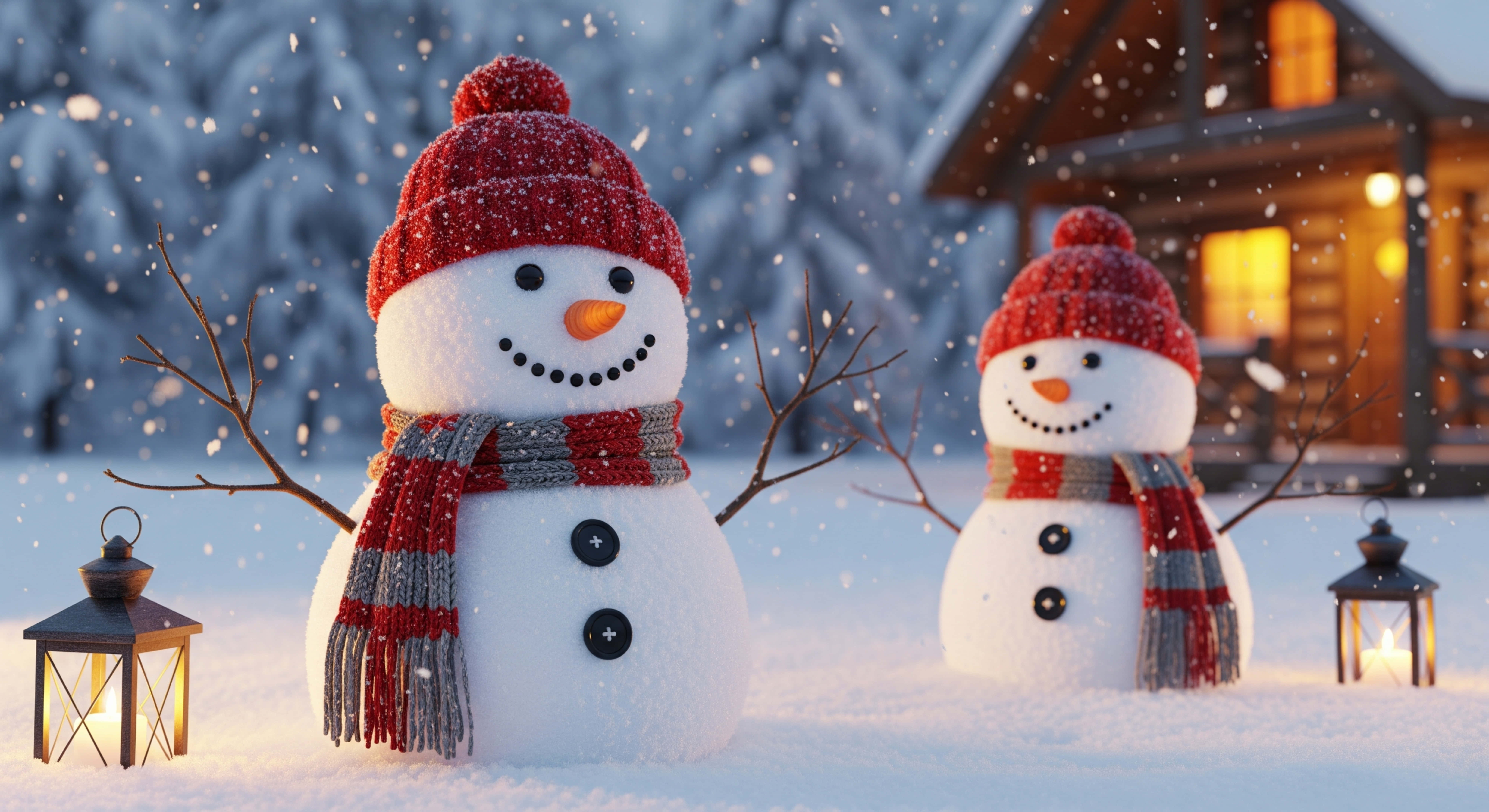 Winter Wonderland ng Christmas Snowman Wallpaper