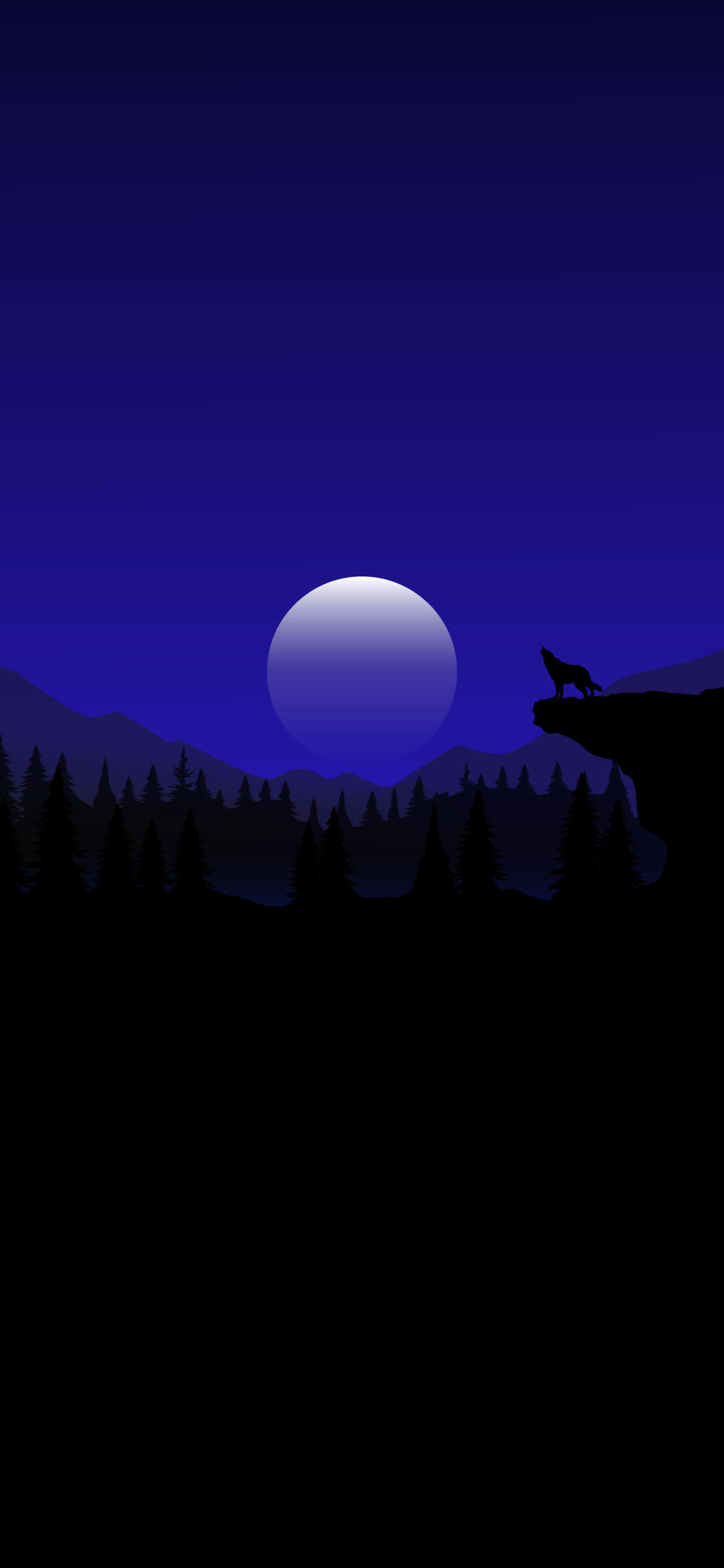 Wolf Moon Pixel 3XL AMOLED Background Wallpaper