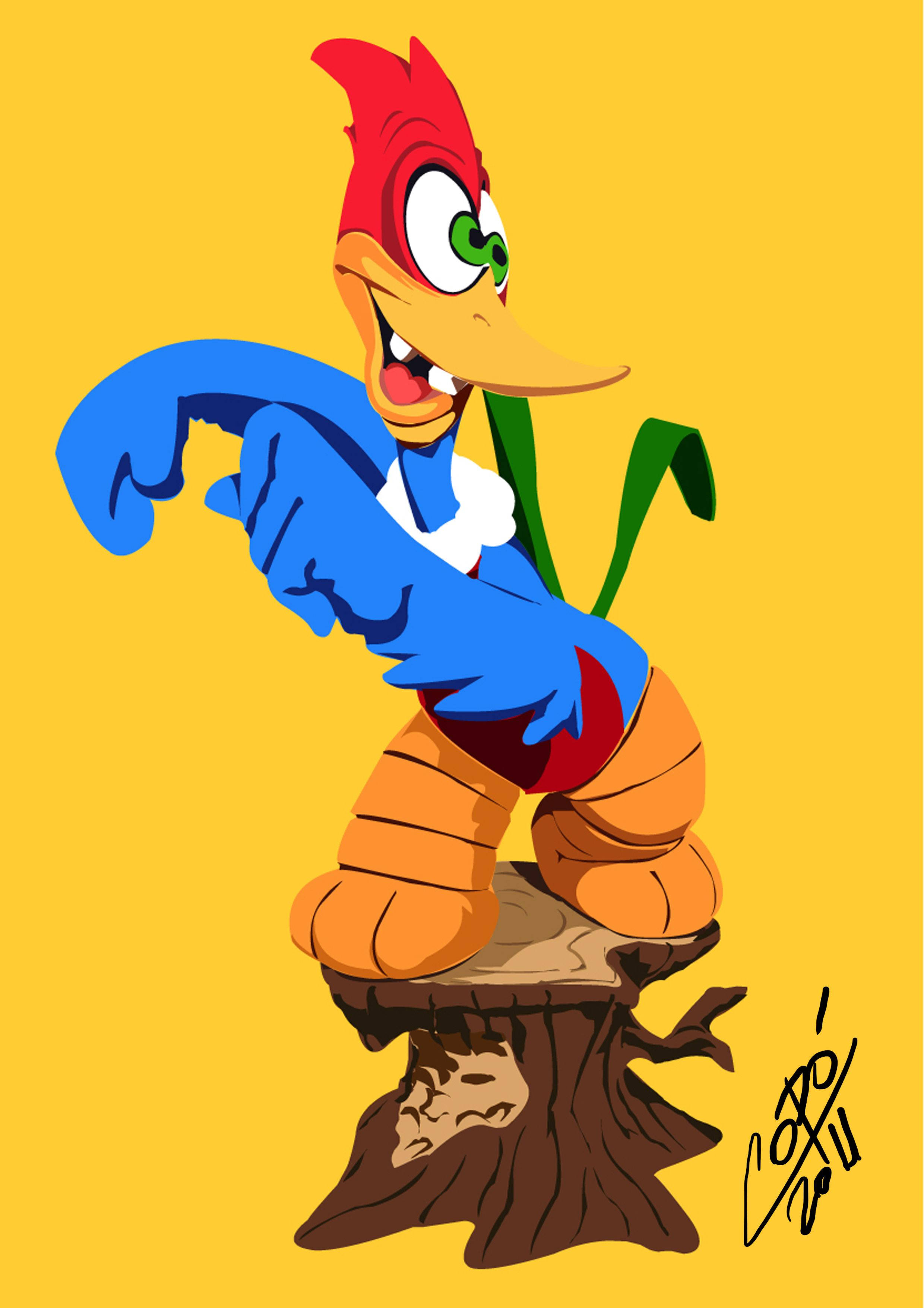 Woody Woodpecker Making His Mark in the 1940s Wallpaper