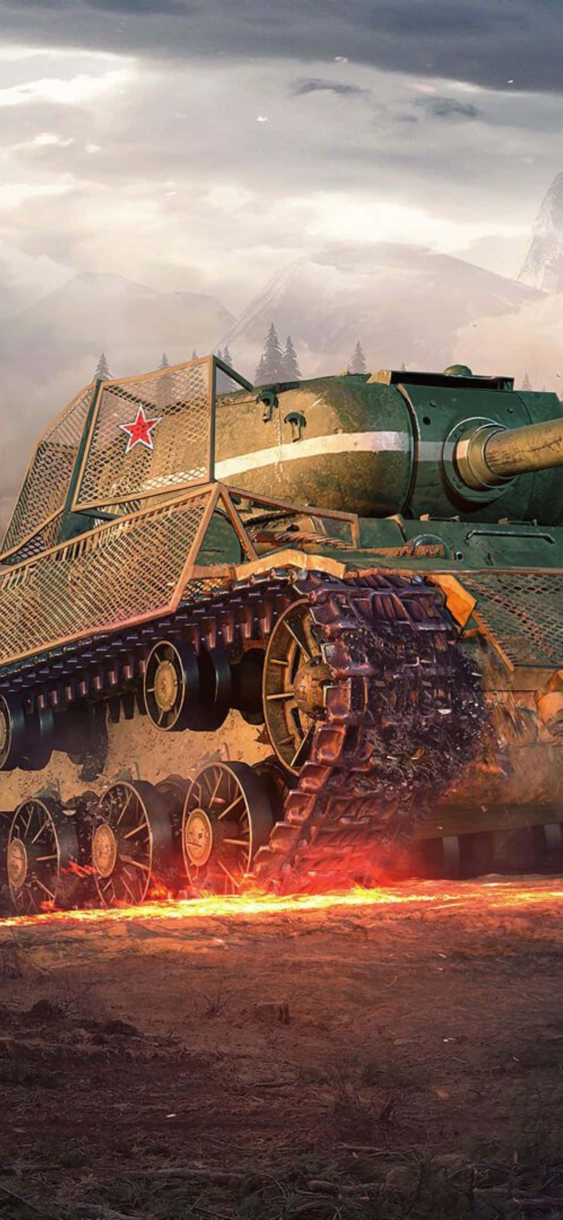 world of tanks - isang tangke sa gitna ng isang bukid Wallpaper