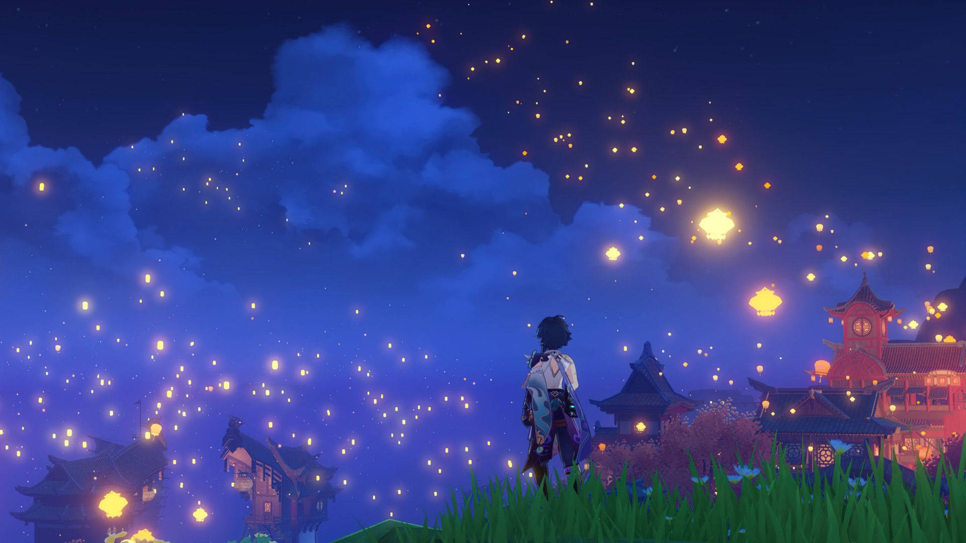 Xiao ng Video Game na Nanonood ng Lantern Festival Wallpaper