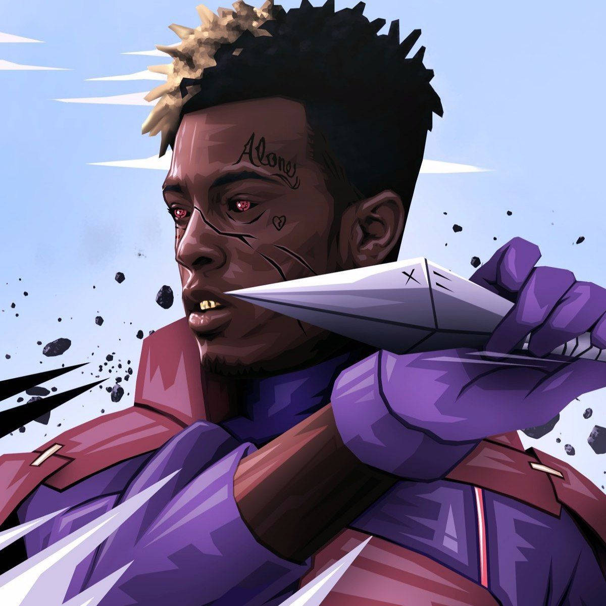 Xxxtentacion Anime Kunai ni Naruto Wallpaper