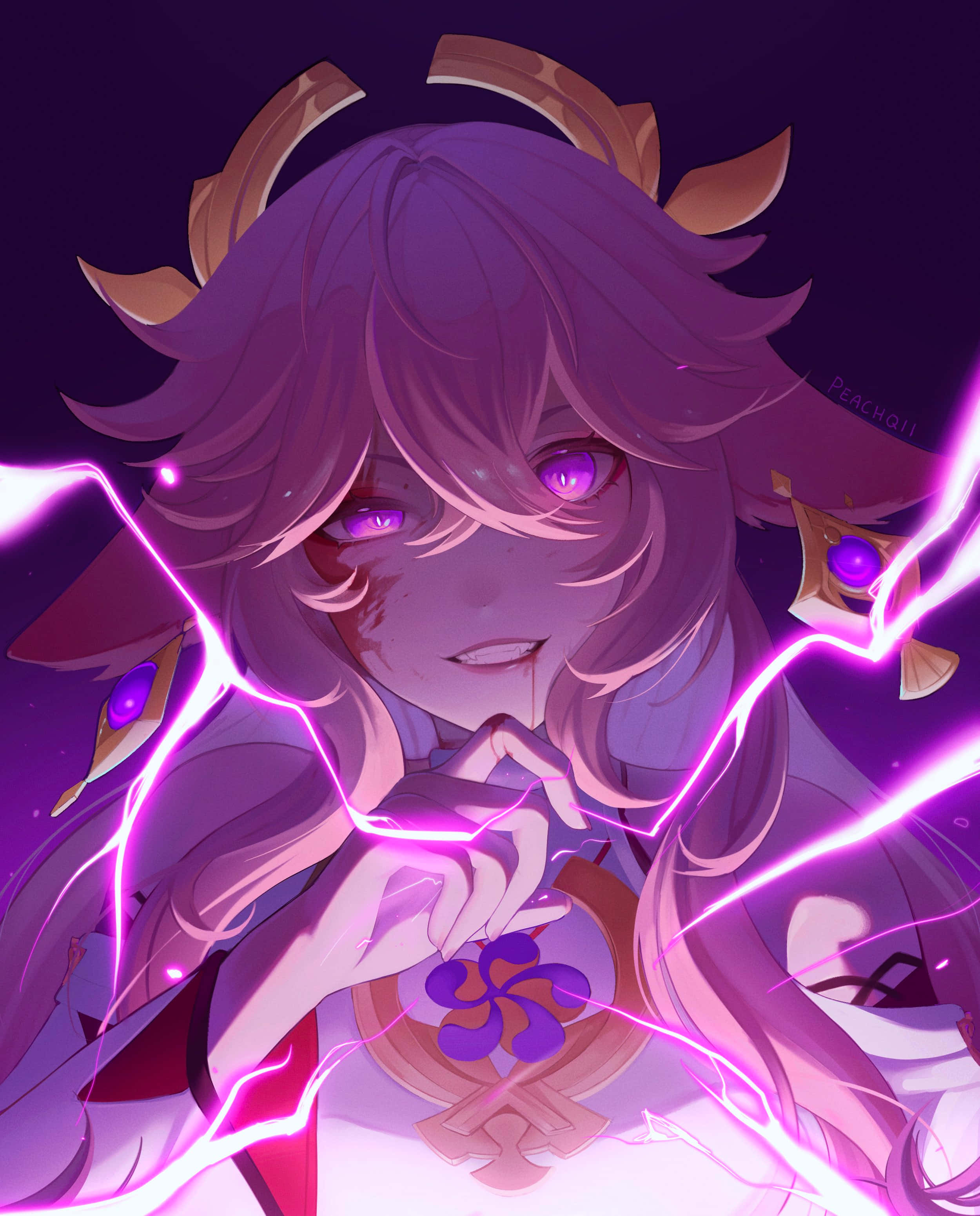 Yae Miko Pfp na May Kumikinang na Sparks Wallpaper