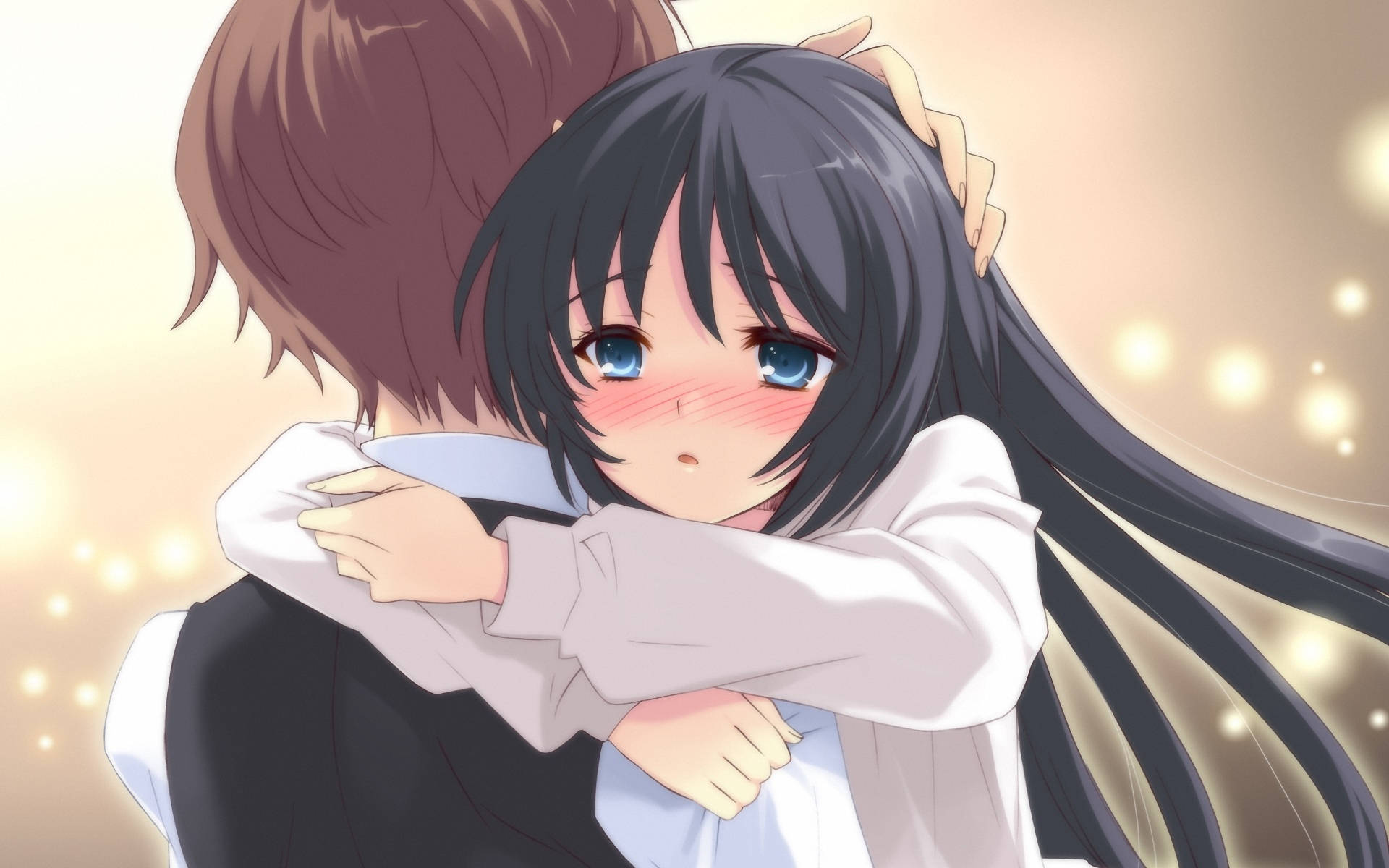 Yakap ng Magkasintahan sa Anime Wallpaper