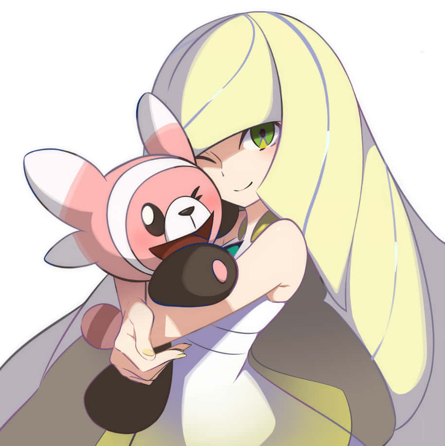 Yakap ni Lusamine kay Stufful Wallpaper