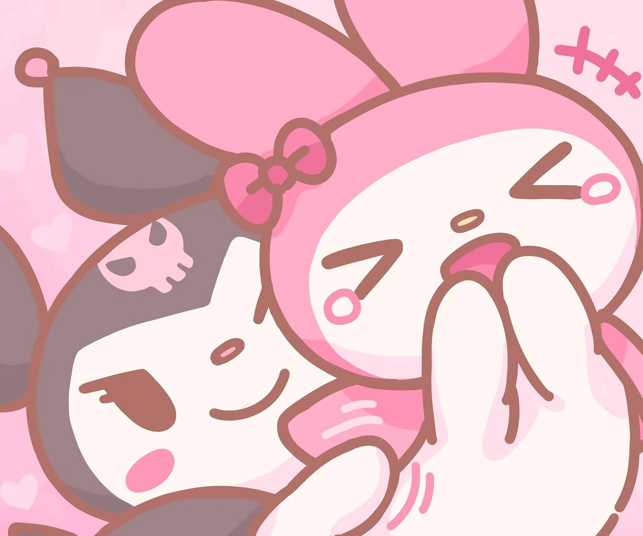Yakap ni My Melody at Kuromi Wallpaper