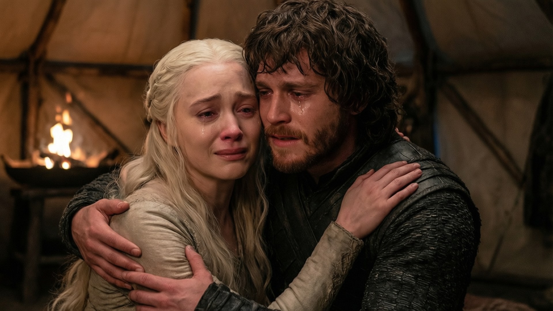 Yakap nina Jon at Daenerys Wallpaper