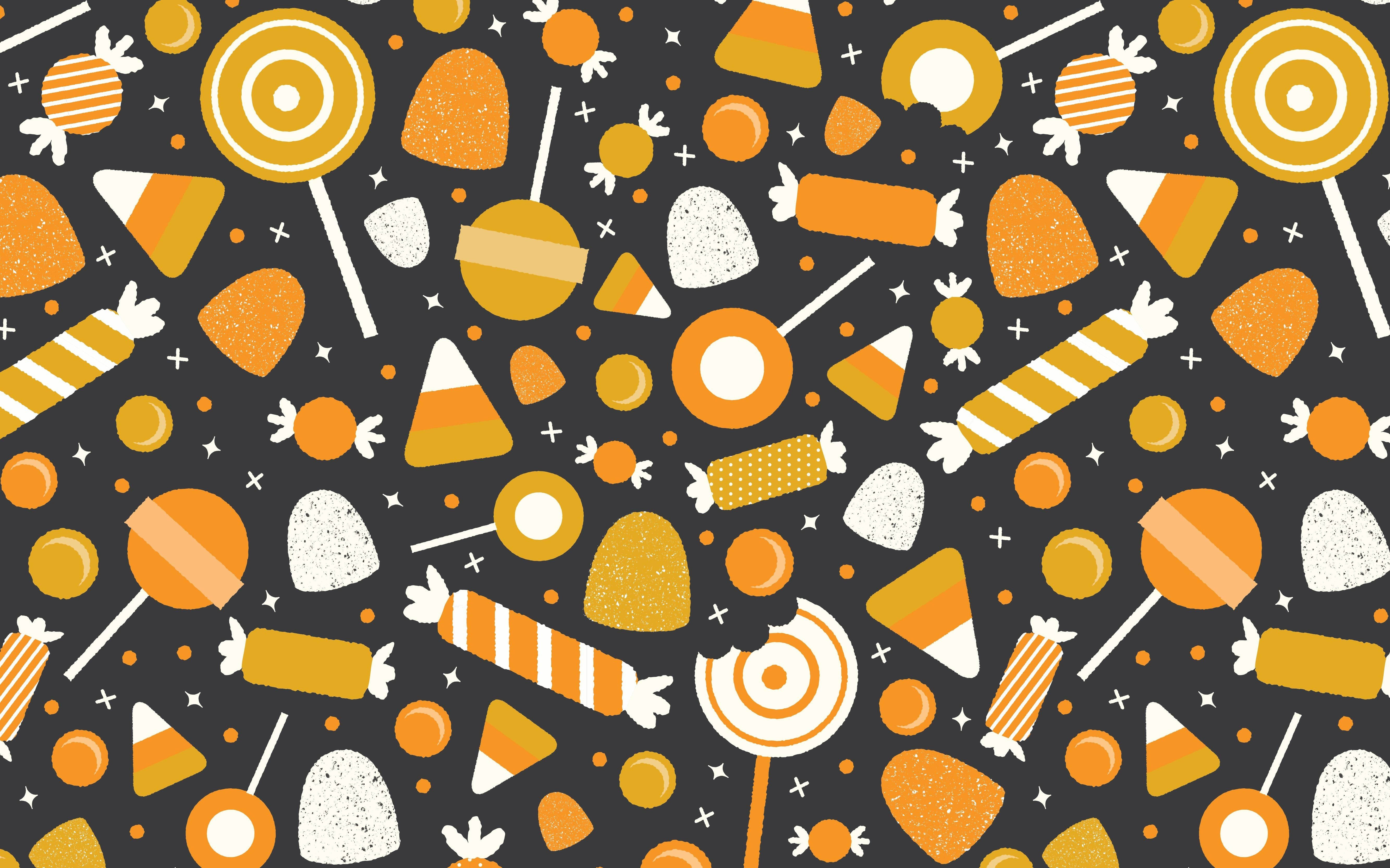 Yakapin ang Tamis ng Taglagas - Mga Cute na Kending Taglagas Wallpaper
