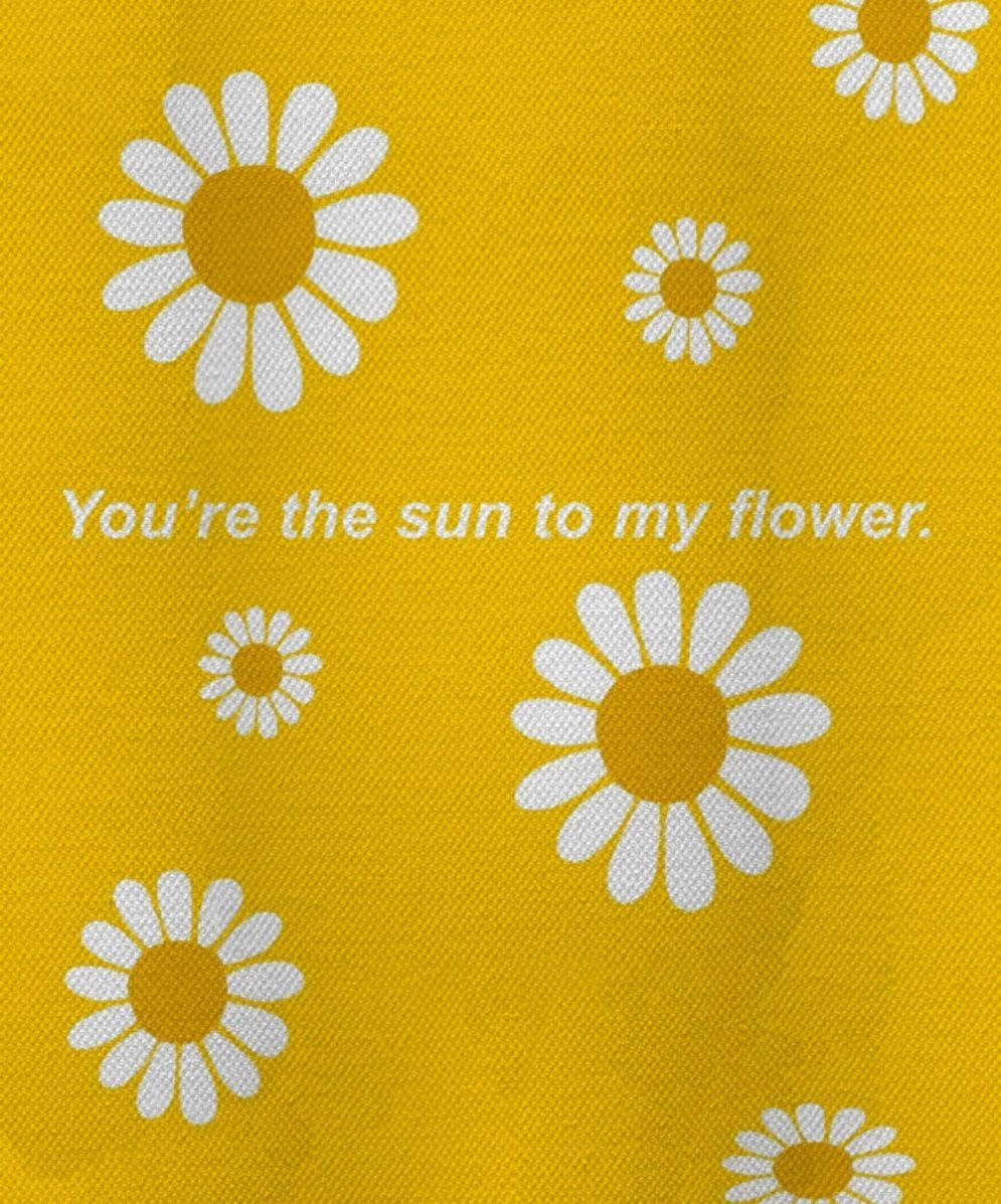 Dilaw na Aesthetic na Naka-print na Sunflowers Wallpaper