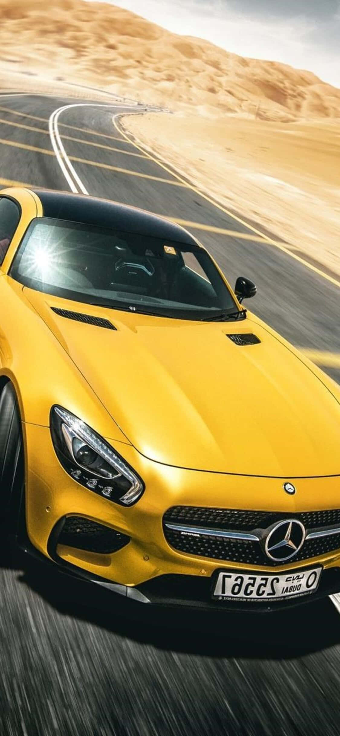 Yellow GT iPhone Xs Mercedes Amg Background Wallpaper