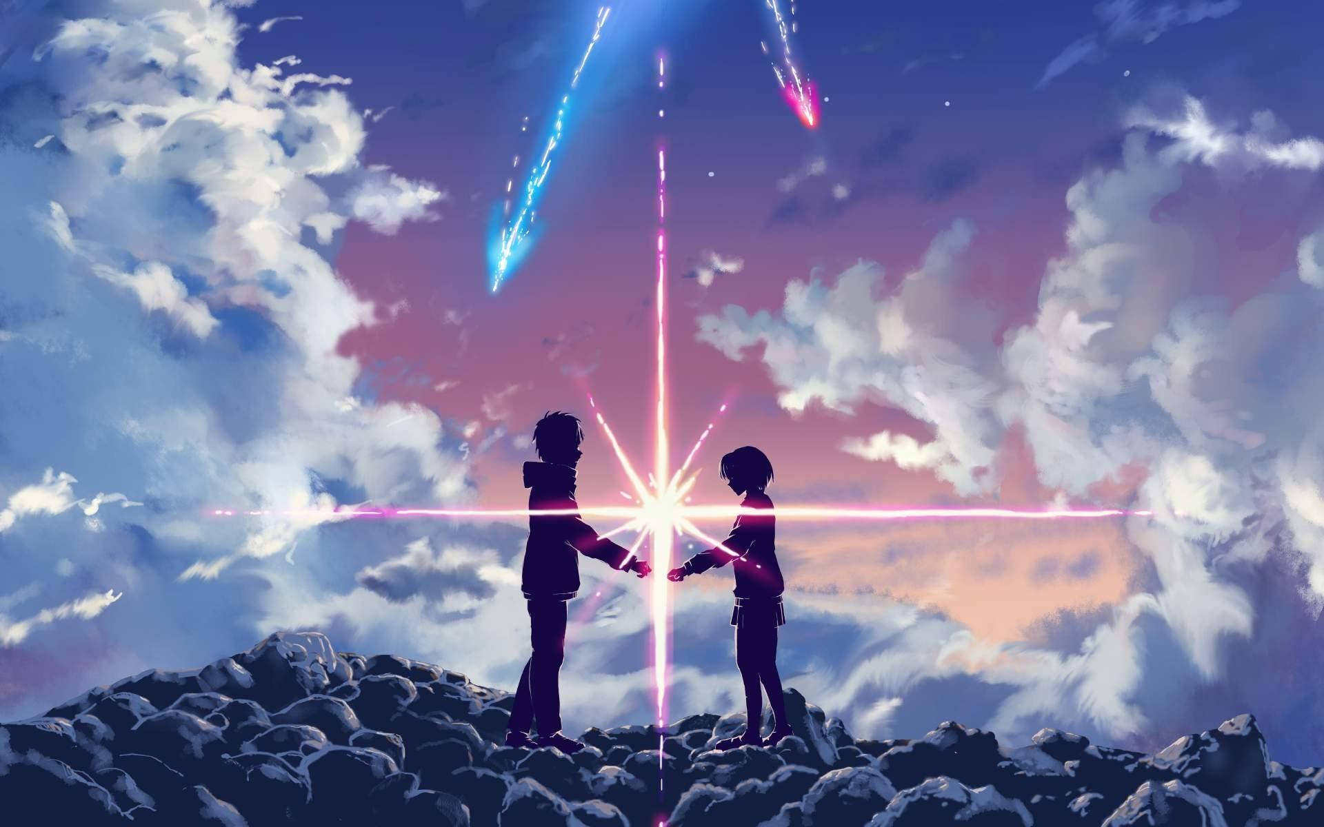Your Name Aesthetic na Magkasintahang Anime Wallpaper