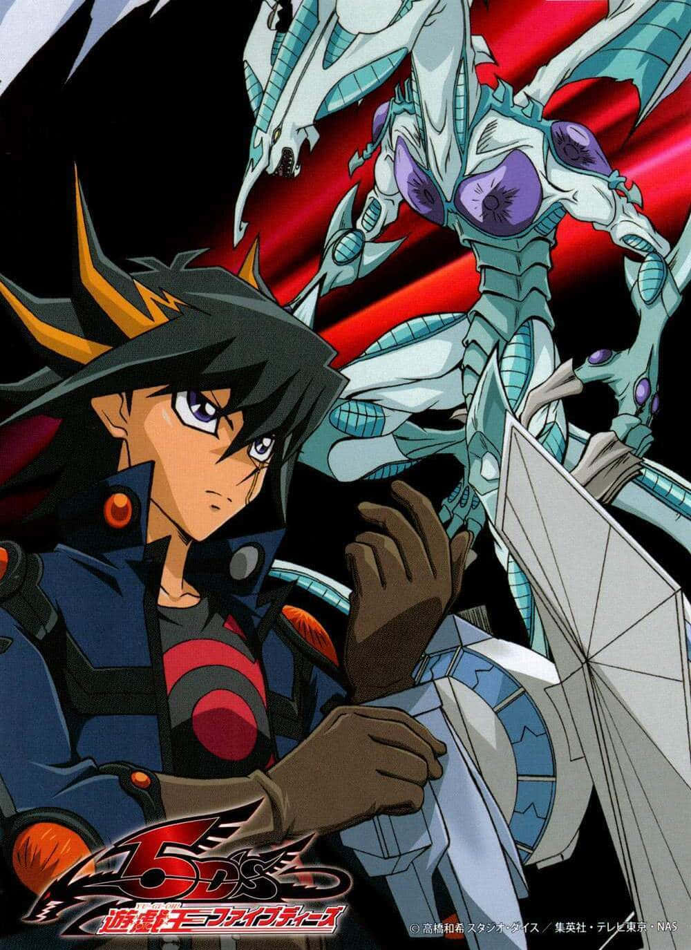Yusei Fudo na may kumpiyansang pose Wallpaper
