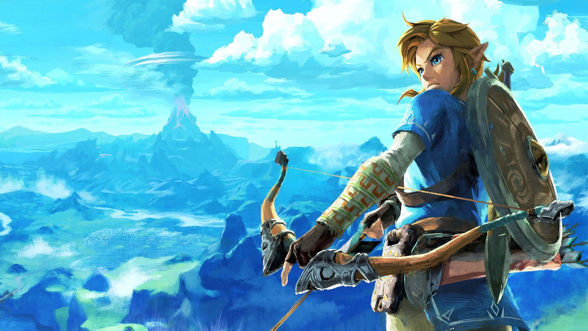 Zelda Botw Link na Gumuguhit ng Kanyang Pana Wallpaper
