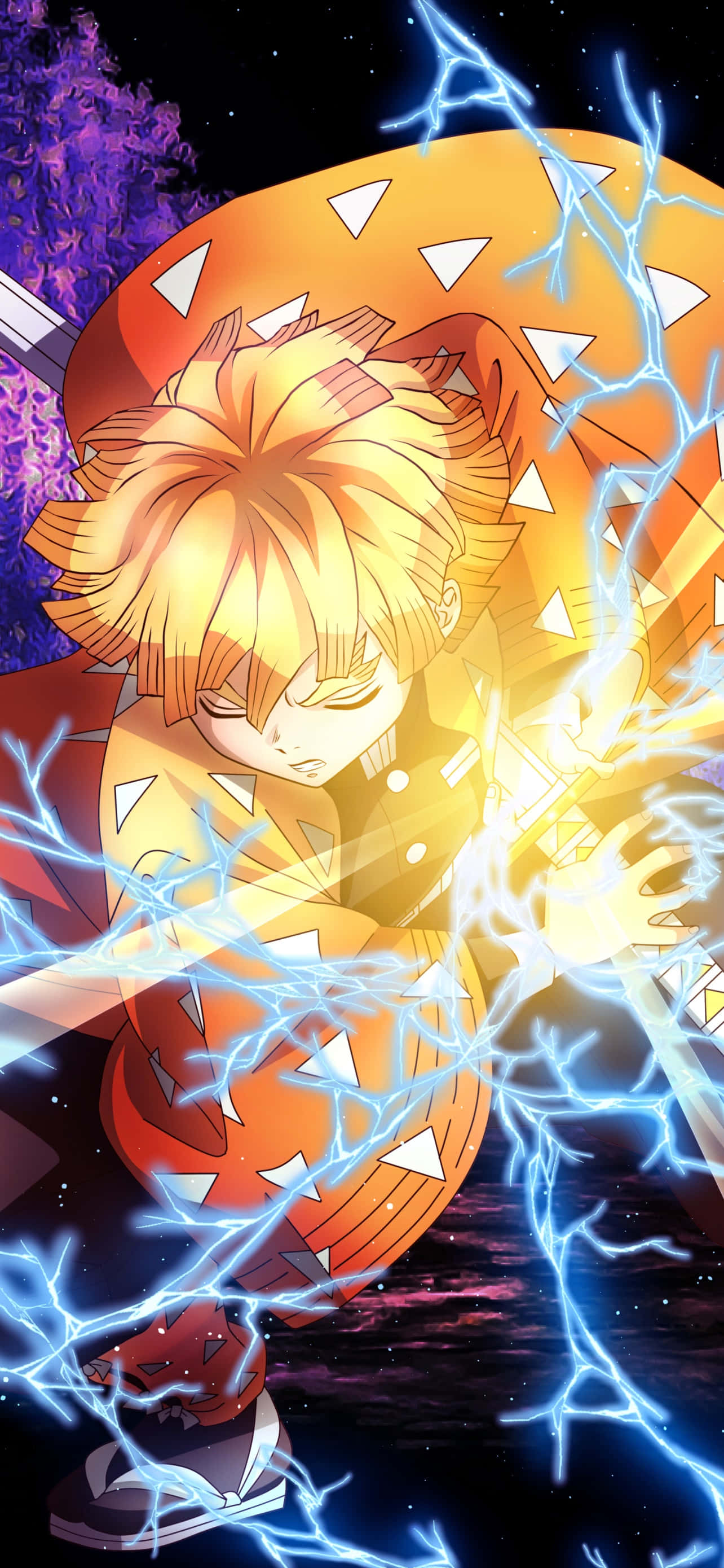 Zenitsu na inspirasyon ng kidlat Wallpaper