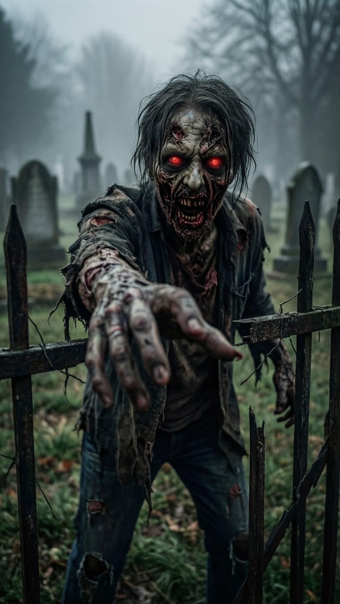 Pulang Mata ng Undead na Zombi Wallpaper