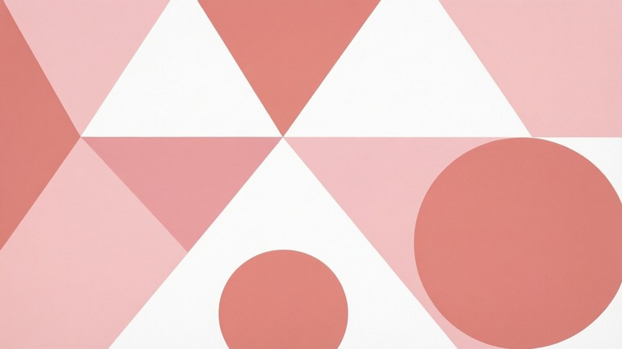 Mga abstraktong hugis na geometric sa kulay rosas na pastel