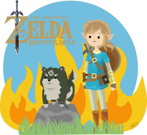 19 Araw na Lamang ang Natitira Hanggang Legend Of Zelda - Botw Link Kasama si Wolf Link, HD Png Download — Legend of zelda breath of the wild Wallpaper