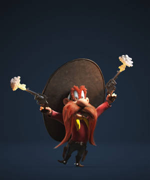3D animation art Yosemite Sam dark green wallpaper. — Galaxy Z Fold 5 Wallpaper