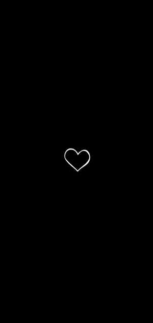 itim na likuran na may puting puso dito — Huawei Wallpaper