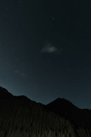 Silweta ng Bundok Bituinang Gabi Madilim — Huawei MatePad Edge Wallpaper