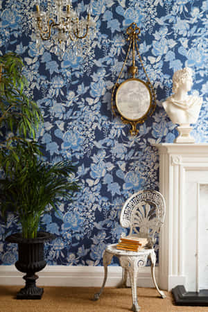 Isang Foyer na may Tivoli Wall Art at mga Ornament ng Hardin — Floral Wallpaper