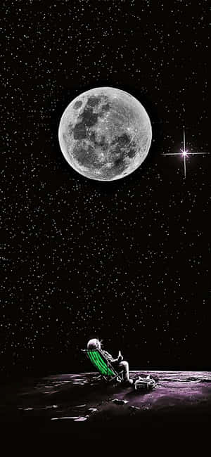 a green shoe on the moon with a green moon — iPhone 18 Pro Wallpaper