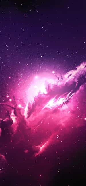 isang lilang espasyo na may mga bituin at ulap — iPhone 17 Wallpaper
