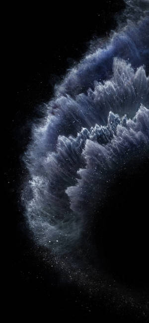 iPhone 11 nagyeyelong alon maitim na wallpaper.